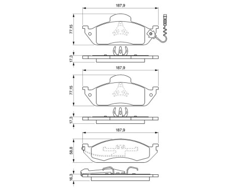 Brake Pad Set, disc brake BP342 Bosch, Image 6