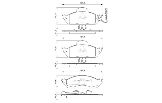 Brake Pad Set, disc brake BP342 Bosch, Image 6