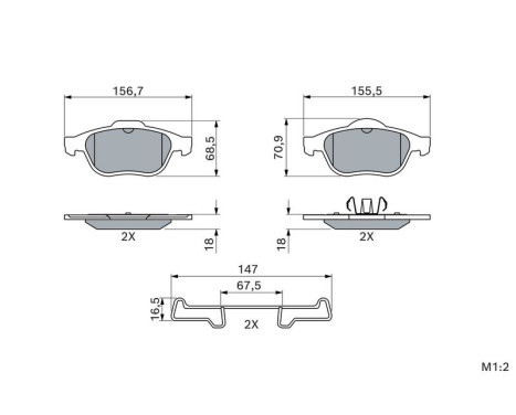 Brake Pad Set, disc brake BP345 Bosch, Image 7