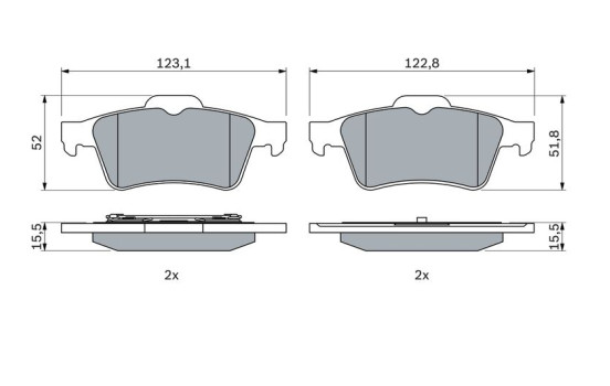 Brake Pad Set, disc brake BP346 Bosch, Image 5