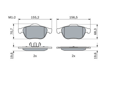 Brake Pad Set, disc brake BP347 Bosch, Image 5