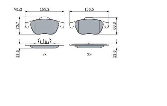 Brake Pad Set, disc brake BP347 Bosch, Image 5