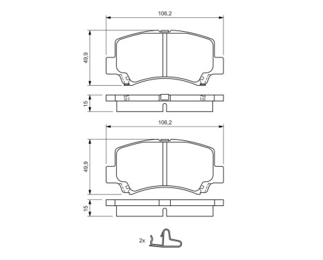 Brake Pad Set, disc brake BP349 Bosch, Image 7