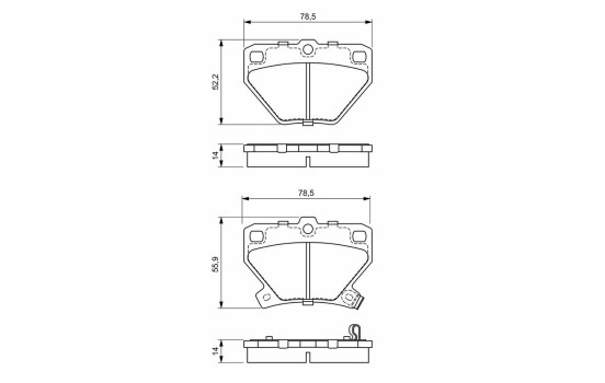 Brake Pad Set, disc brake BP350 Bosch, Image 6
