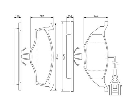 Brake Pad Set, disc brake BP351 Bosch, Image 5