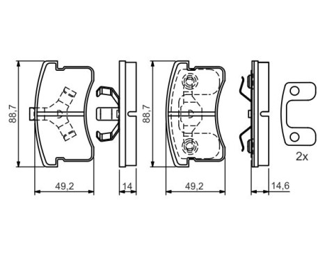 Brake Pad Set, disc brake BP359 Bosch, Image 5