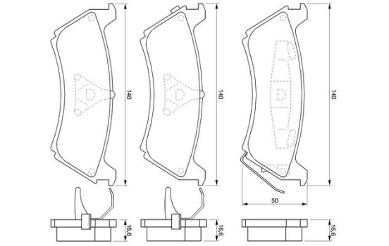 Brake Pad Set, disc brake BP364 Bosch, Image 6
