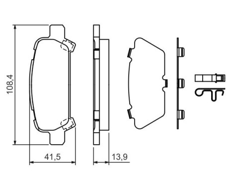 Brake Pad Set, disc brake BP366 Bosch, Image 5