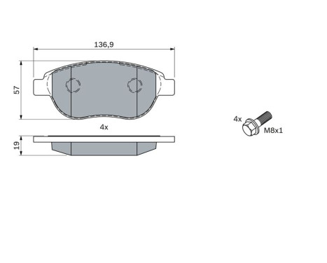 Brake Pad Set, disc brake BP375 Bosch, Image 5