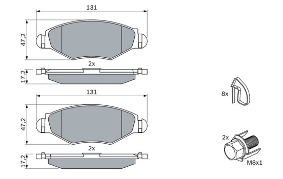 Brake Pad Set, disc brake BP376 Bosch, Image 4