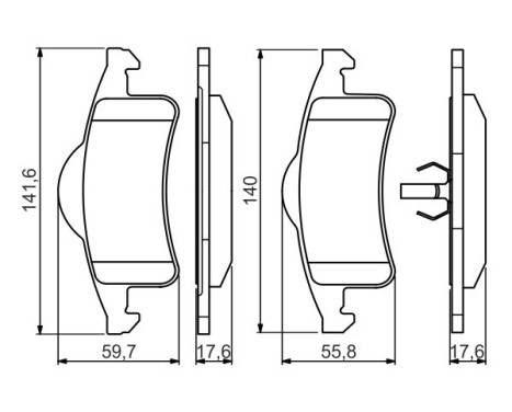 Brake Pad Set, disc brake BP381 Bosch, Image 5