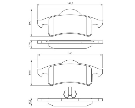 Brake Pad Set, disc brake BP381 Bosch, Image 6