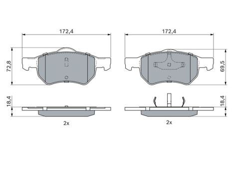 Brake Pad Set, disc brake BP384 Bosch, Image 7