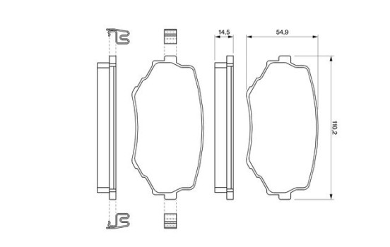 Brake Pad Set, disc brake BP385 Bosch, Image 5