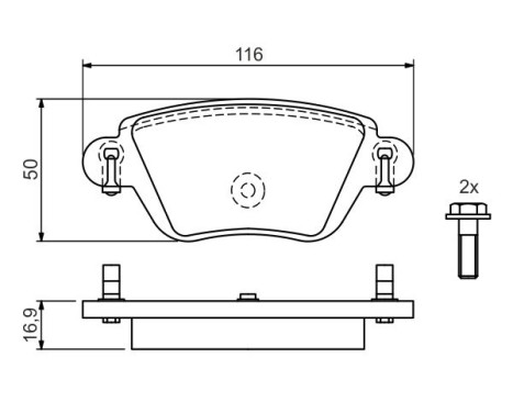 Brake Pad Set, disc brake BP387 Bosch, Image 5