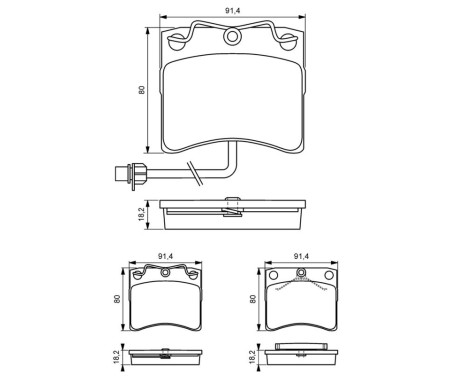 Brake Pad Set, disc brake BP389 Bosch, Image 6