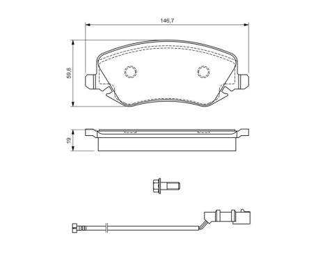 Brake Pad Set, disc brake BP394 Bosch, Image 7