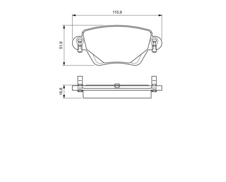 Brake Pad Set, disc brake BP397 Bosch, Image 6