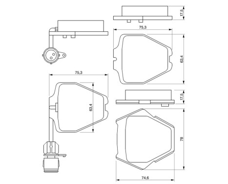 Brake Pad Set, disc brake BP402 Bosch, Image 6