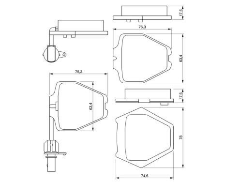 Brake Pad Set, disc brake BP403 Bosch, Image 6