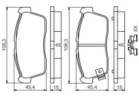 Brake pad set, disc brake BP408 Bosch