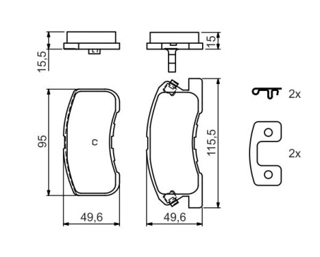 Brake Pad Set, disc brake BP410 Bosch, Image 5