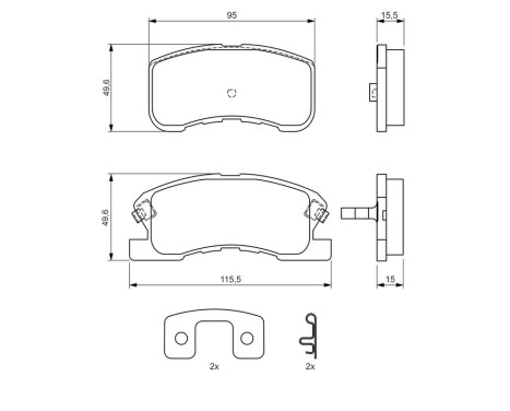 Brake Pad Set, disc brake BP410 Bosch, Image 6