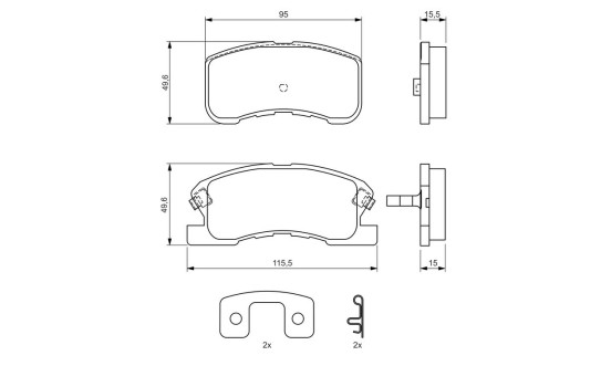 Brake Pad Set, disc brake BP410 Bosch, Image 6