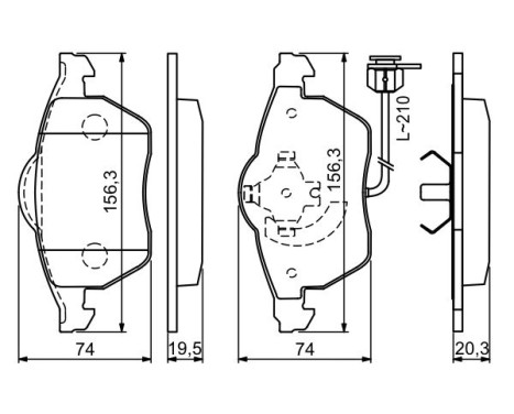 Brake Pad Set, disc brake BP419 Bosch, Image 5