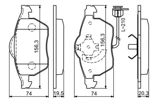 Brake Pad Set, disc brake BP419 Bosch, Image 3
