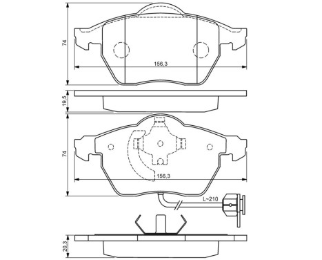 Brake Pad Set, disc brake BP419 Bosch, Image 6