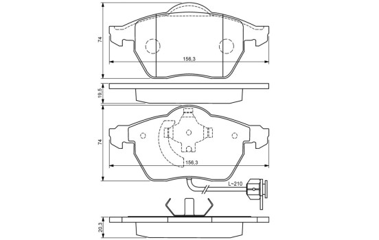 Brake Pad Set, disc brake BP419 Bosch, Image 6