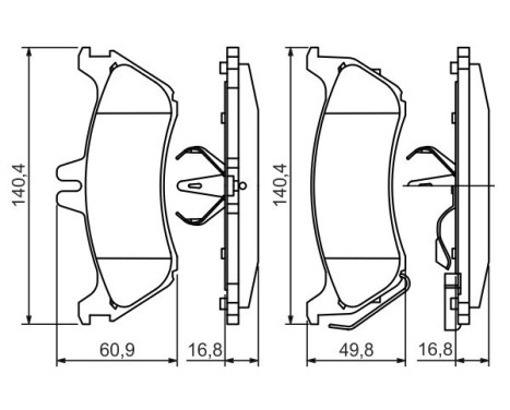 Brake Pad Set, disc brake BP421 Bosch, Image 5