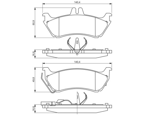 Brake Pad Set, disc brake BP421 Bosch, Image 6