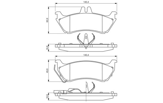 Brake Pad Set, disc brake BP421 Bosch, Image 6