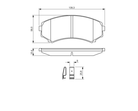Brake Pad Set, disc brake BP422 Bosch, Image 6