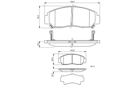 Brake Pad Set, disc brake BP433 Bosch, Image 6