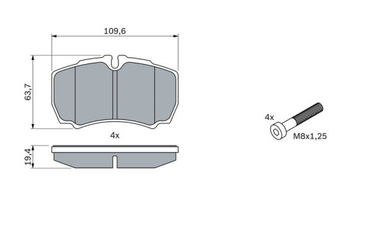 Brake Pad Set, disc brake BP459 Bosch, Image 5