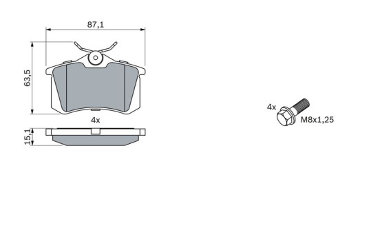 Brake Pad Set, disc brake BP460 Bosch, Image 5