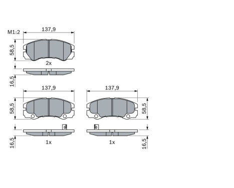 Brake Pad Set, disc brake BP466 Bosch, Image 5