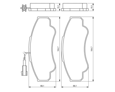 Brake Pad Set, disc brake BP475 Bosch, Image 6