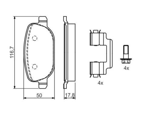 Brake Pad Set, disc brake BP479 Bosch, Image 5