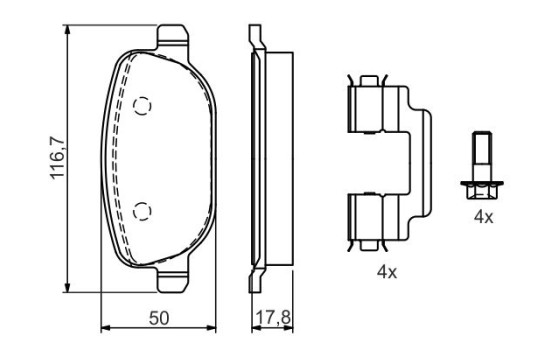 Brake Pad Set, disc brake BP479 Bosch, Image 5