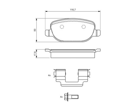 Brake Pad Set, disc brake BP479 Bosch, Image 6