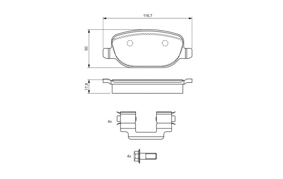 Brake Pad Set, disc brake BP479 Bosch, Image 6