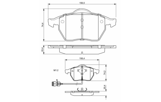 Brake Pad Set, disc brake BP507 Bosch, Image 6