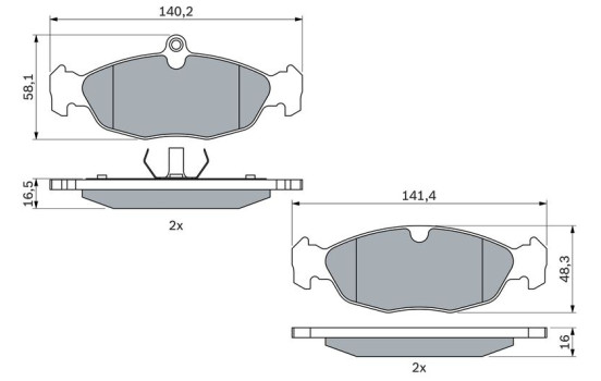 Brake Pad Set, disc brake BP508 Bosch, Image 5