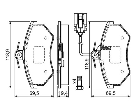 Brake Pad Set, disc brake BP517 Bosch, Image 5