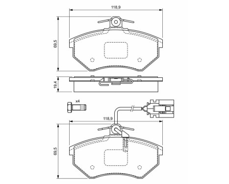 Brake Pad Set, disc brake BP517 Bosch, Image 6