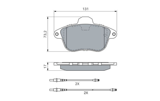 Brake Pad Set, disc brake BP520 Bosch, Image 5